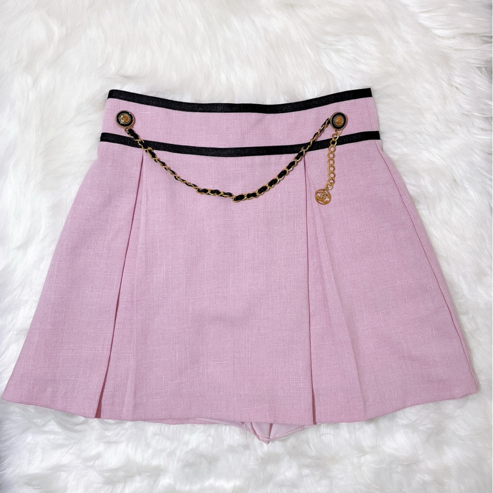 Pink Mini Skirt with Chain Detail